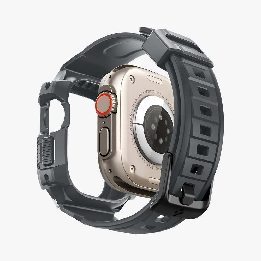 Spigen Apple Watch 49mm Rugged Armor Pro Case (Dark Grey) - Image 5