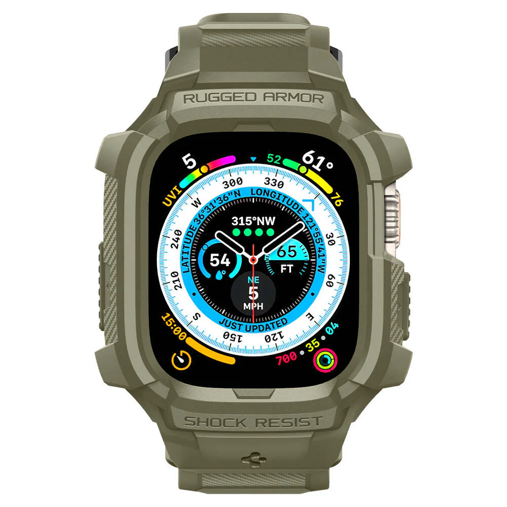 Spigen Apple Watch 49mm Rugged Armor Pro Case (Khaki) - Image 2
