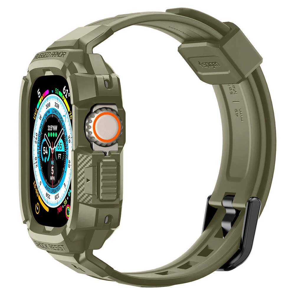 Spigen Apple Watch 49mm Rugged Armor Pro Case (Khaki) - Image 3