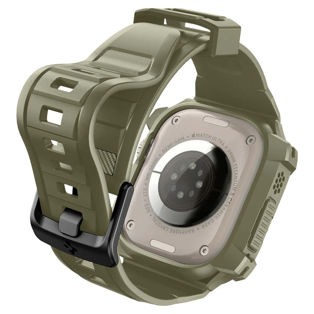 Spigen Apple Watch 49mm Rugged Armor Pro Case (Khaki) - Image 6