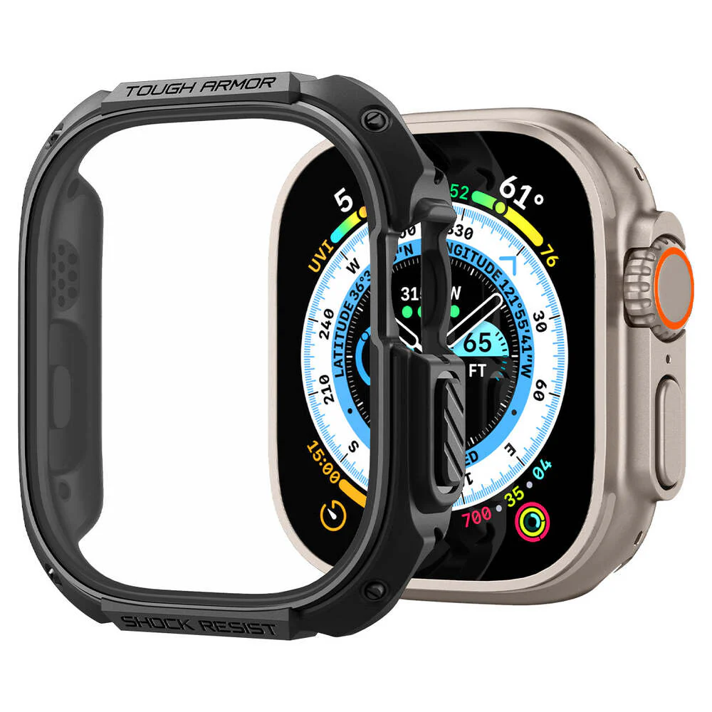 Spigen Apple Watch 49mm Tough Armor Case (Black) - Image 3