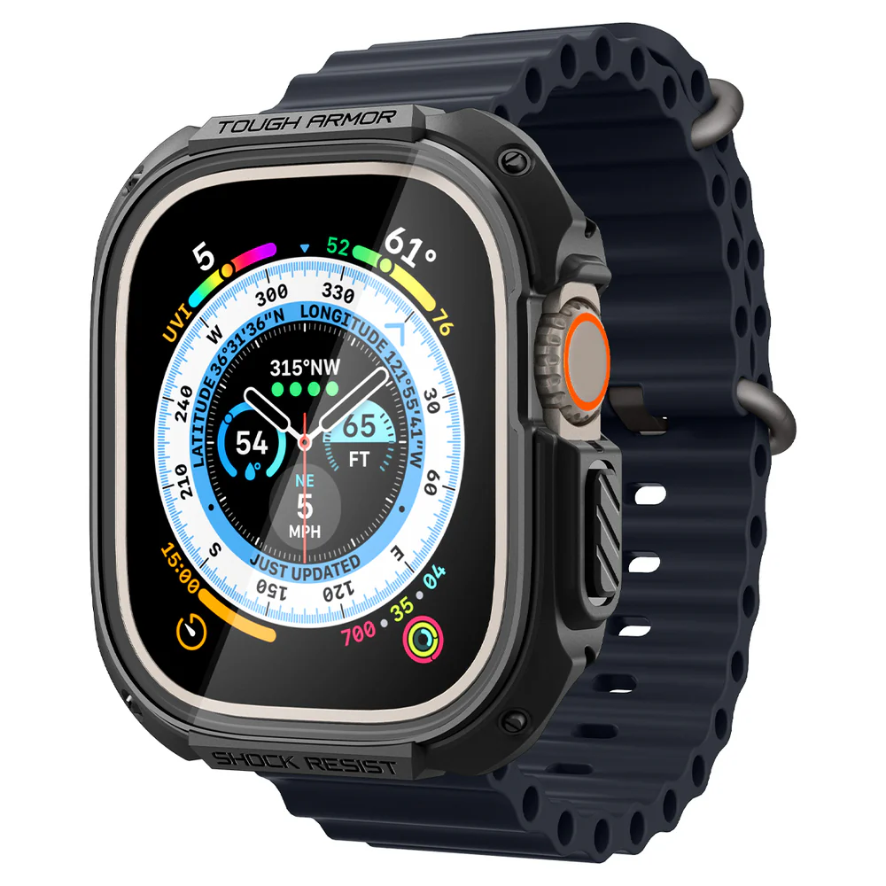 Spigen Apple Watch 49mm Tough Armor Case (Black) - Image 5