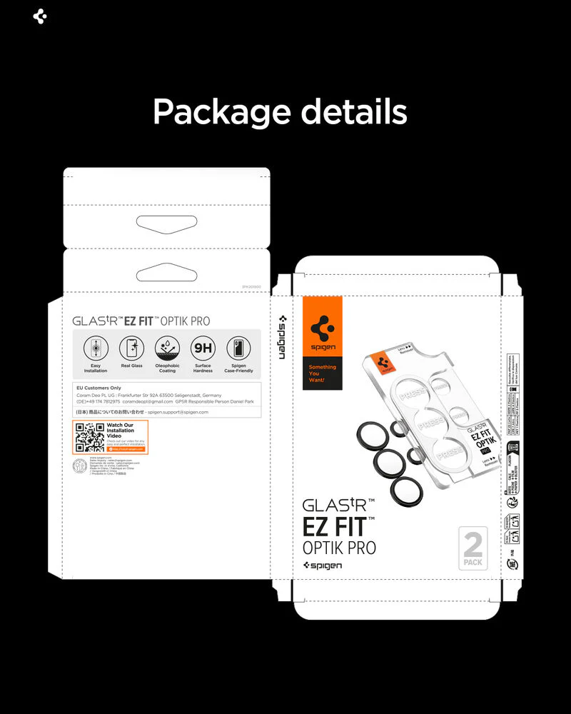 Spigen Galaxy S26 Ultra GLAS.tR EZ Fit Optik Pro 2PCS Lens Protector (Black) - Image 2