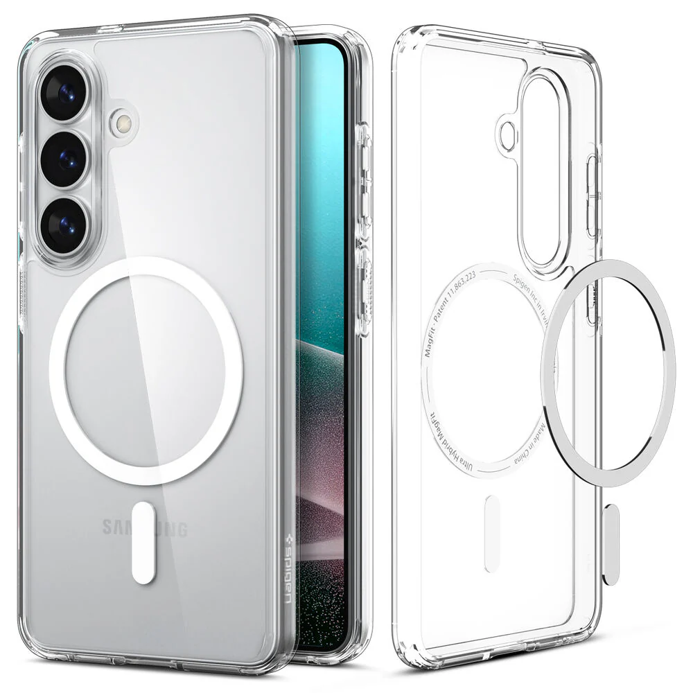 Spigen Galaxy S26 Ultra Hybrid (MagFit) Case (Clear Case / White Ring) - Image 6