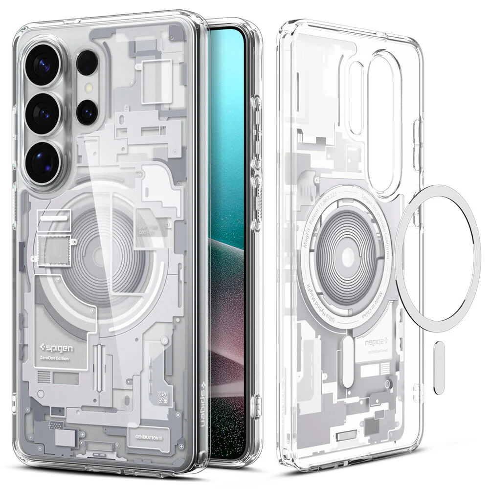 Spigen Galaxy S26 Ultra Ultra Hybrid (MagFit) Case (Zero One White) - Image 6