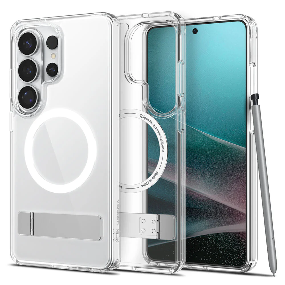 Spigen Galaxy S26 Ultra Ultra Hybrid S (MagFit) Case (Clear Case / White Ring) - Image 4
