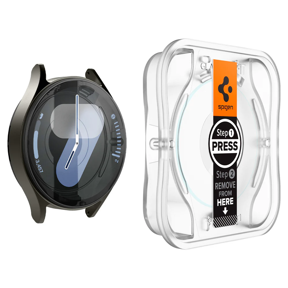 Spigen Galaxy Watch 44mm EZ Fit GLAS.tR Slim Glass Screen Protector 2PCS (Clear) - Image 2