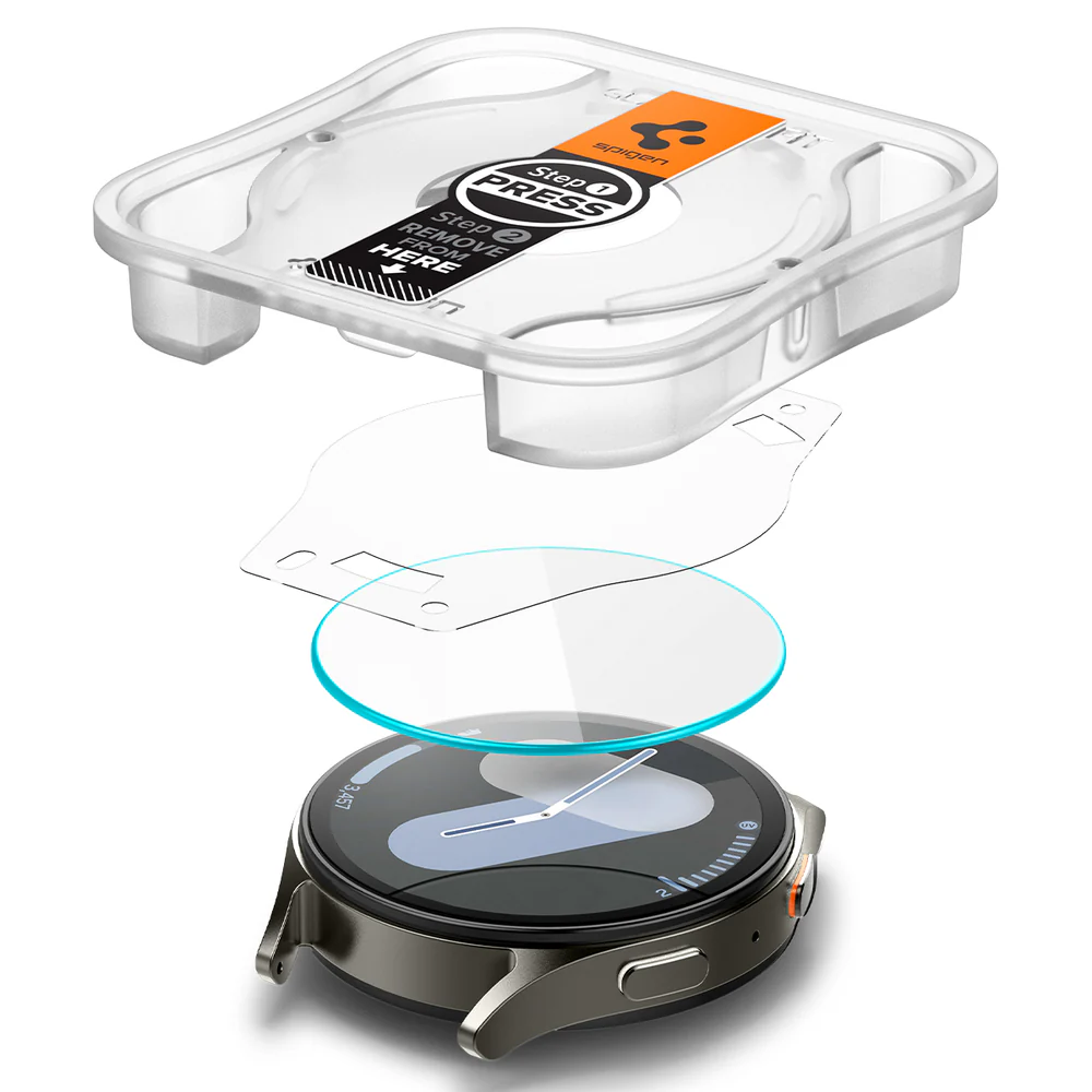 Spigen Galaxy Watch 44mm EZ Fit GLAS.tR Slim Glass Screen Protector 2PCS (Clear) - Image 4
