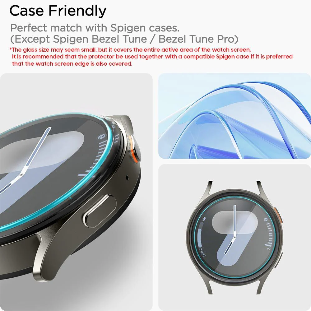 Spigen Galaxy Watch 44mm EZ Fit GLAS.tR Slim Glass Screen Protector 2PCS (Clear) - Image 6