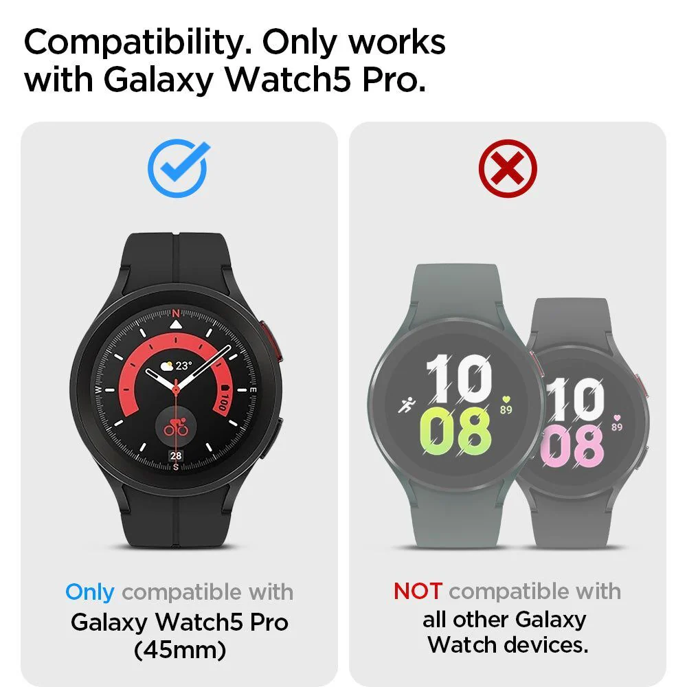 Spigen Galaxy Watch 5 Pro 45mm Rugged Armor Pro Case (Black) - Image 2