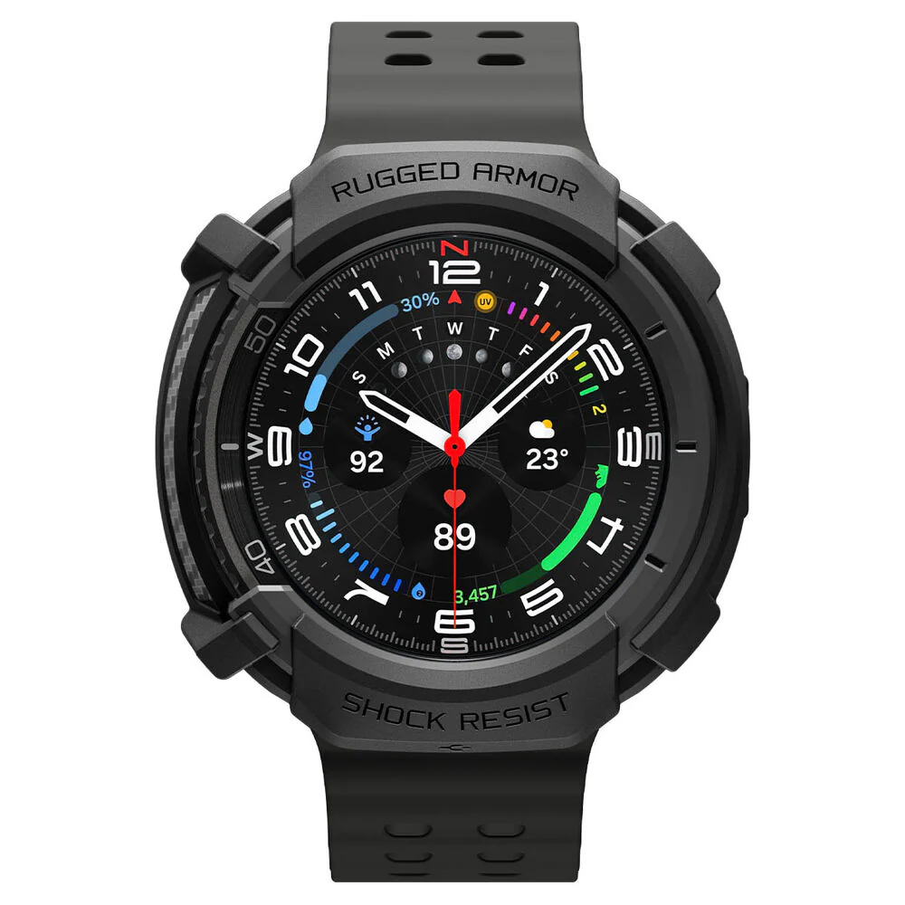Spigen Galaxy Watch 8 Classic 46mm Rugged Armor Case (Black) - Image 2