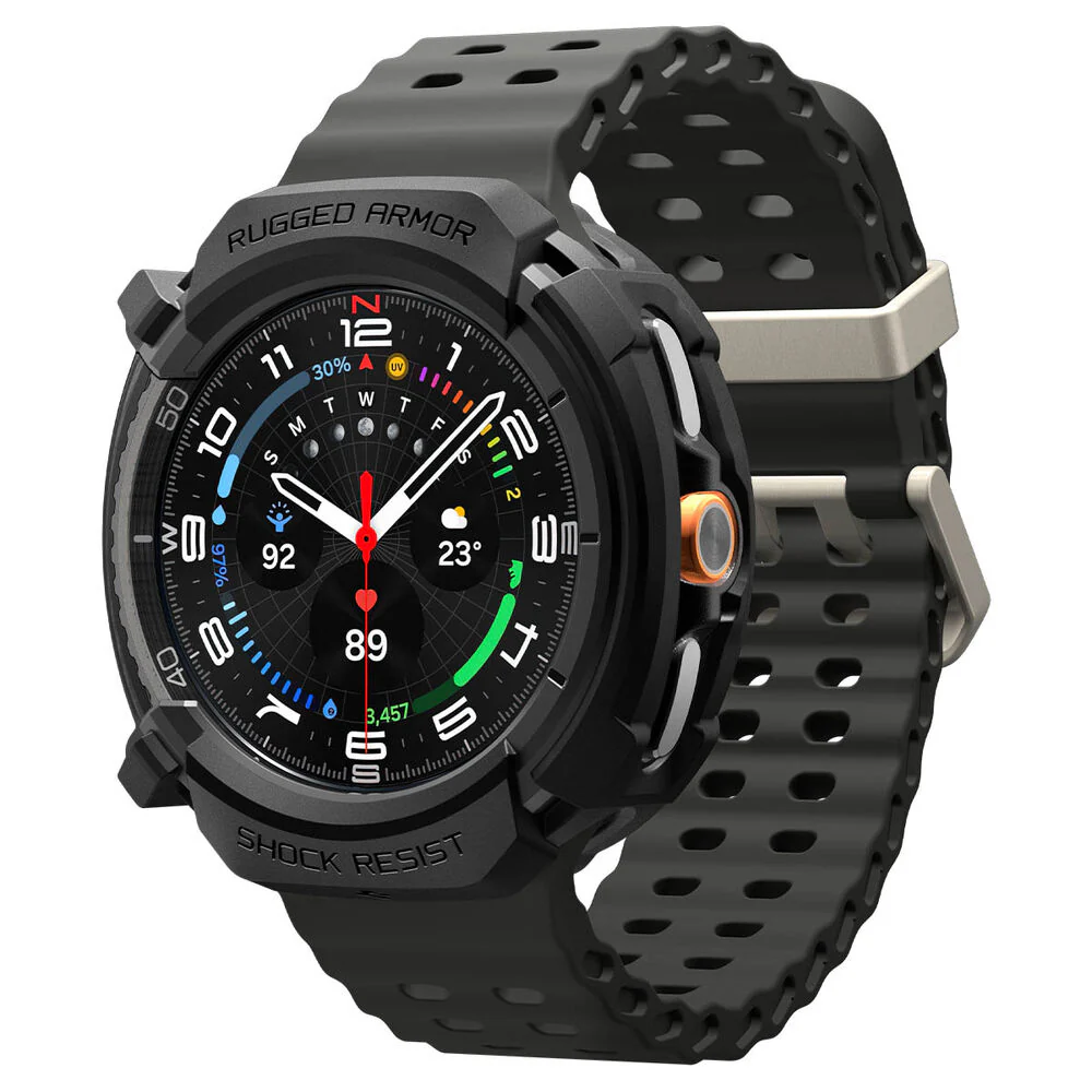 Spigen Galaxy Watch 8 Classic 46mm Rugged Armor Case (Black) - Image 6