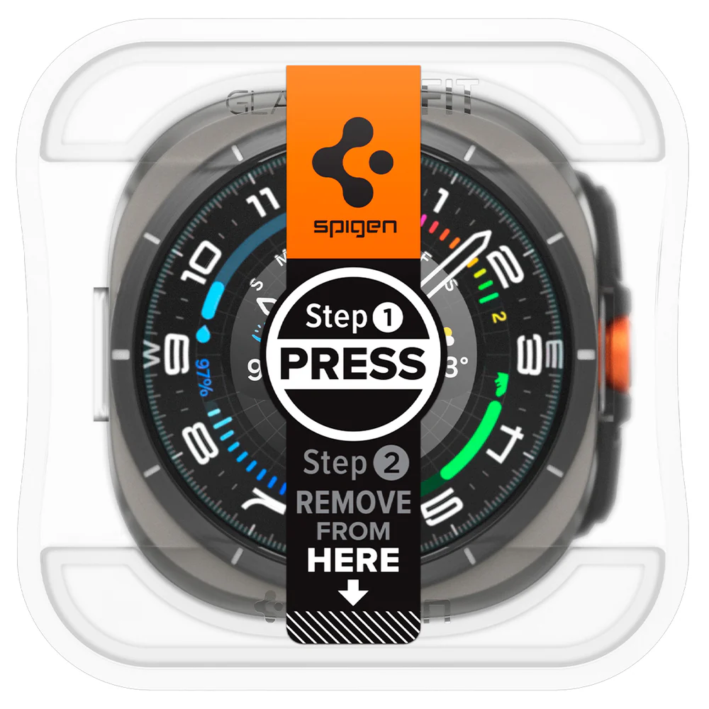Spigen Galaxy Watch Ultra 47mm EZ Fit GLAS.tR Slim Glass Screen Protector 2PCS (Clear) - Image 2