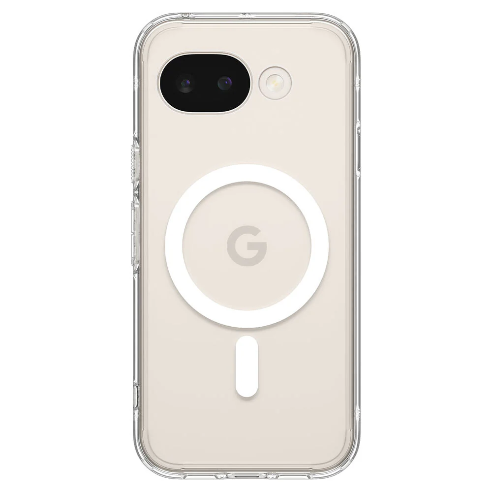 Spigen Google Pixel 10a Ultra Hybrid (MagFit) Case - Clear Case White Ring - Image 2