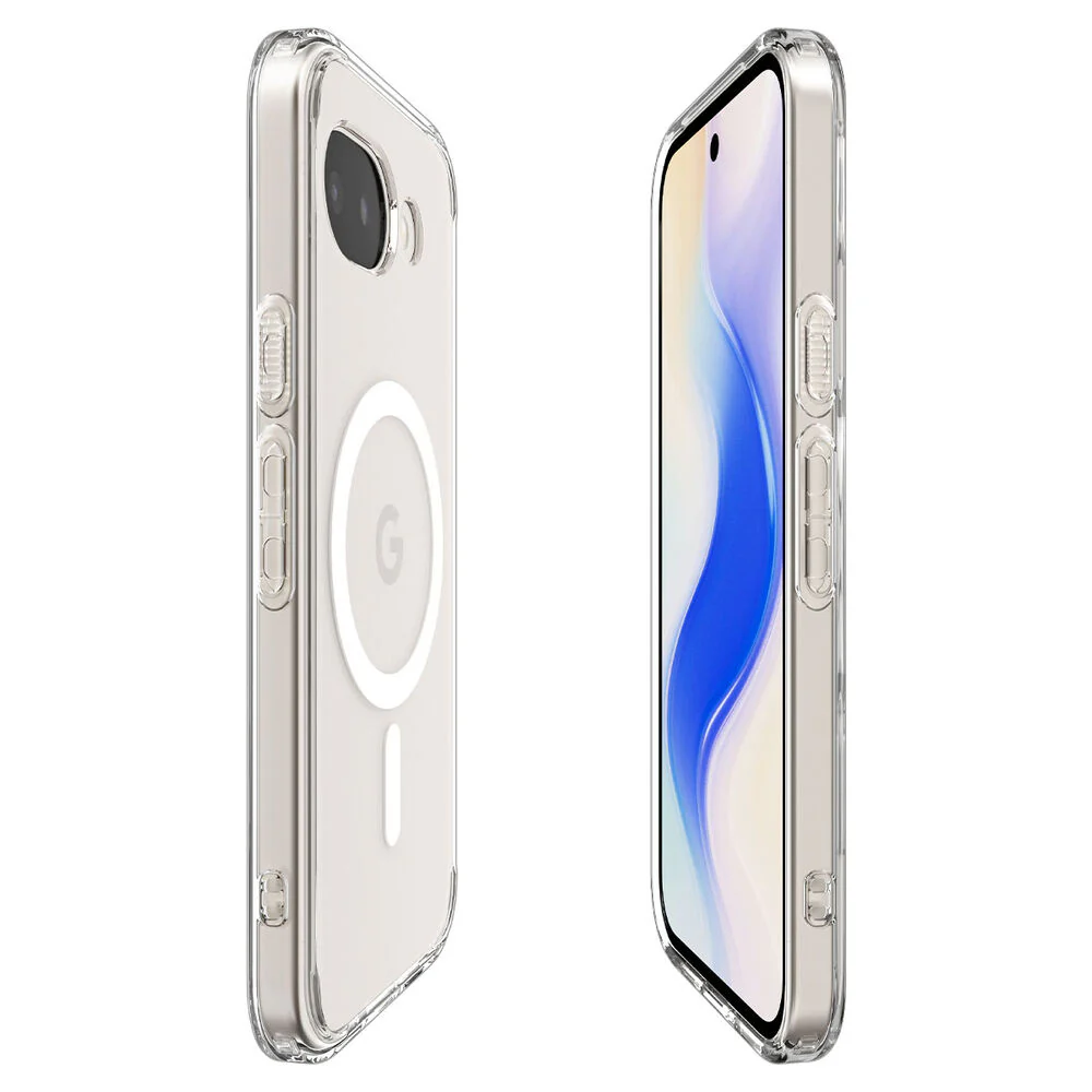 Spigen Google Pixel 10a Ultra Hybrid (MagFit) Case - Clear Case White Ring - Image 5
