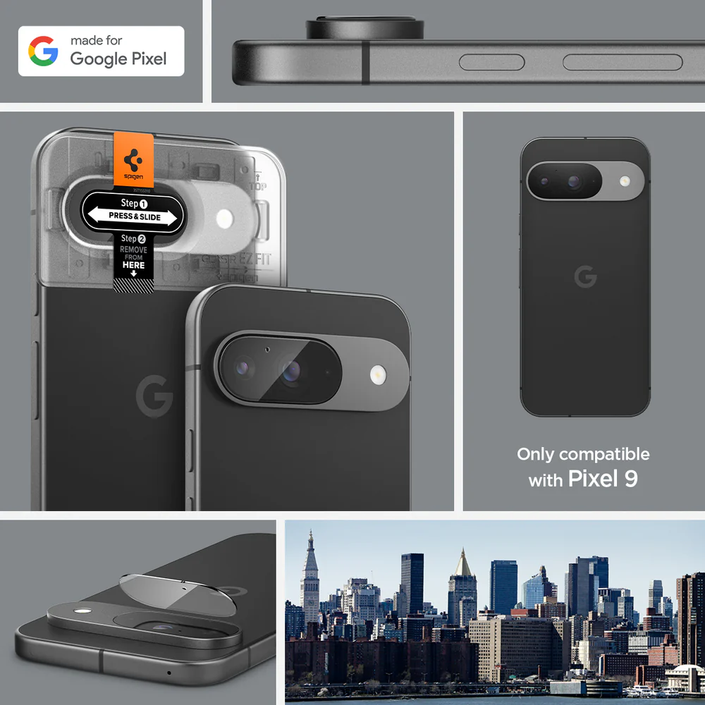 Spigen Google Pixel 9 EZ Fit GLAS.tR Optik 2PCS Camera Lens Protector - Clear - Image 2