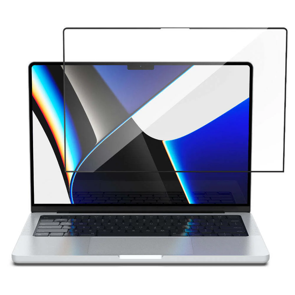 Spigen MacBook Pro 14" GLAS.tR Slim Glass Screen Protector (Clear) - Image 3