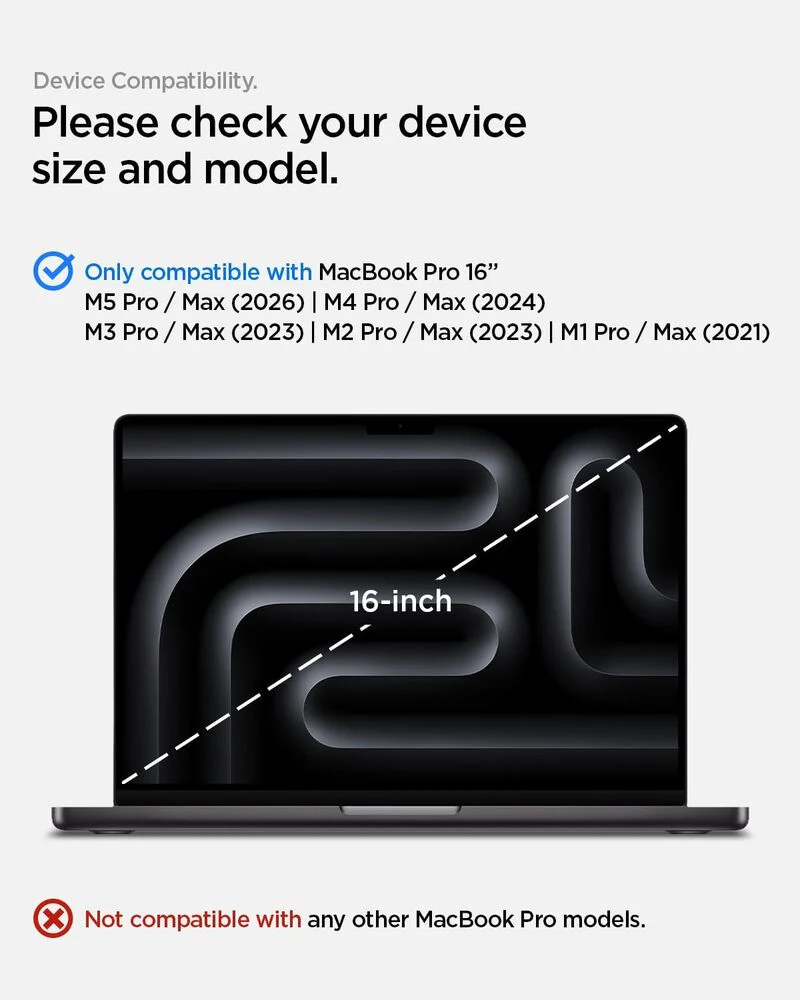 Spigen MacBook Pro 16" GLAS.tR Slim Glass Screen Protector (Clear) - Image 2