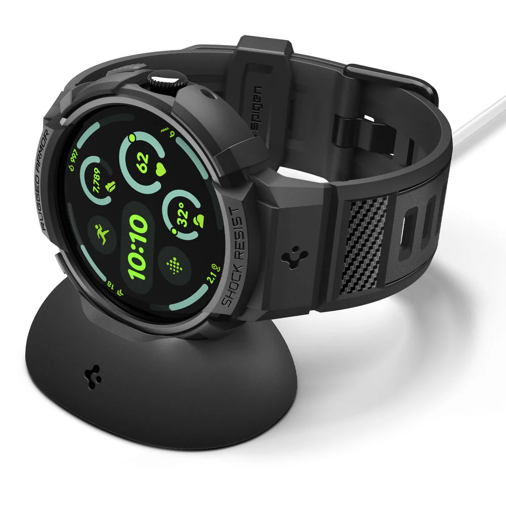 Spigen Pixel Watch 4 45mm Rugged Armor Pro Case (Black) - Image 2