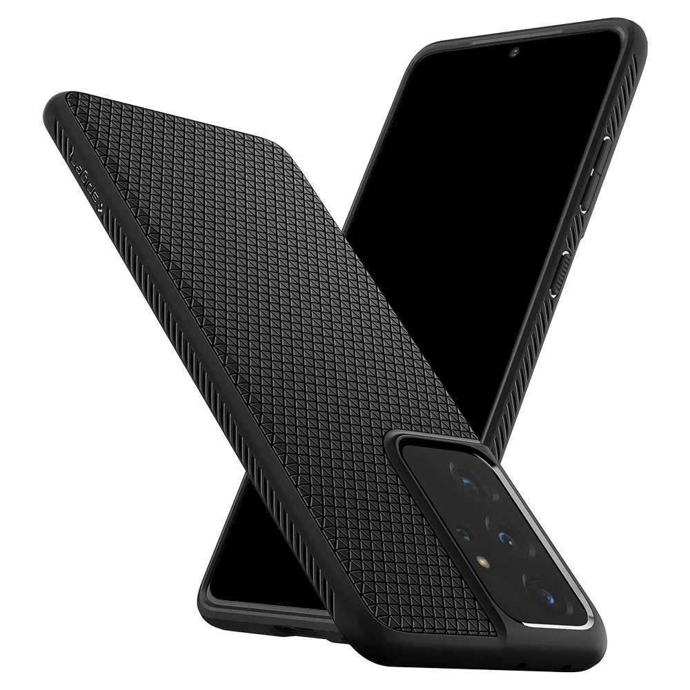 Spigen Samsung Galaxy S21 Ultra Liquid Air Case - Black - Image 5
