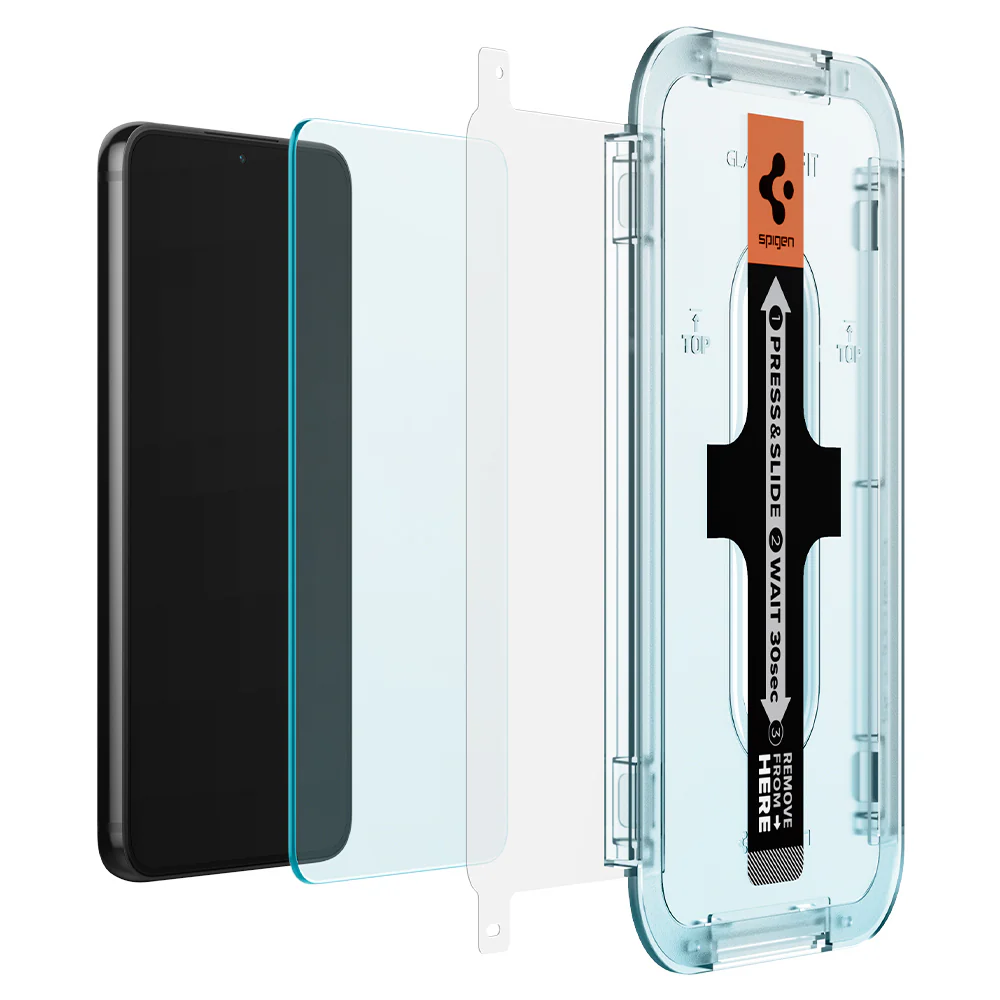 Spigen Samsung Galaxy S22 EZ Fit GLAS.tR Slim Glass Screen Protector - Clear - Image 3