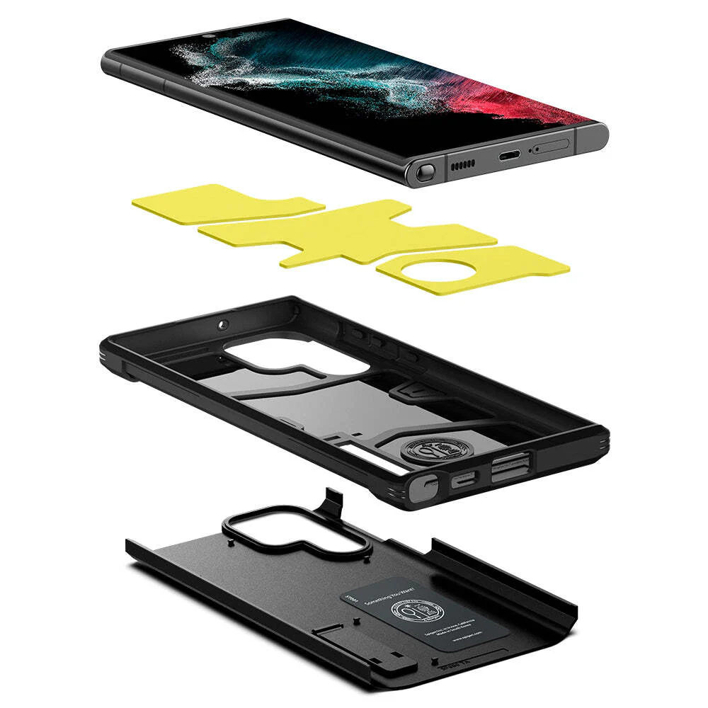 Spigen Samsung Galaxy S22 Ultra Tough Armor Case - Black - Image 5