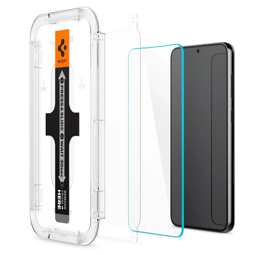 Spigen Samsung Galaxy S23 EZ Fit GLAS.tR Slim 2PCS Glass Screen Protector - Clear - Image 3