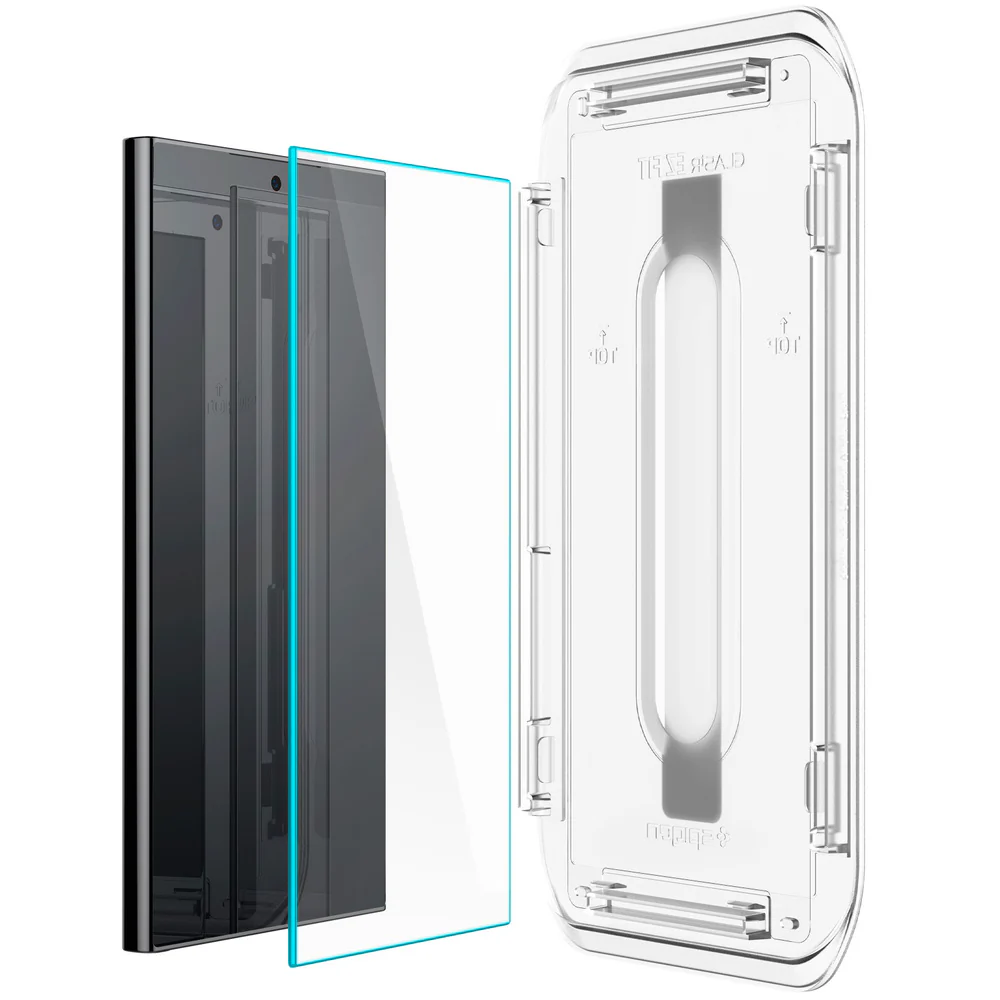 Spigen Samsung Galaxy S24 Ultra EZ Fit GLAS.tR Slim HD 2PCS Glass Screen Protector - Clear - Image 4