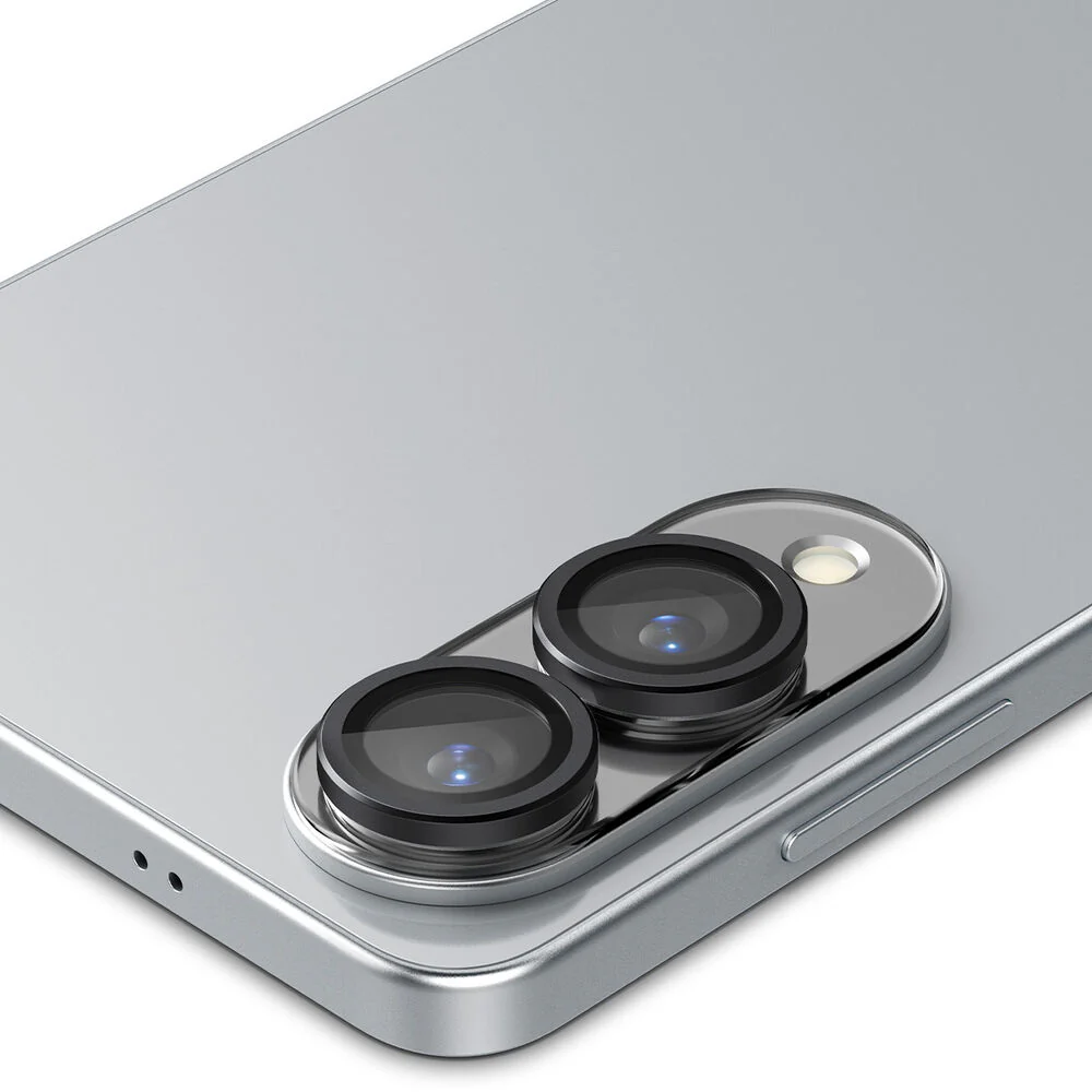 Spigen Samsung Galaxy S25 Edge GLAS.tR EZ Fit Optik Pro HD 2PCS Glass Lens Protector - Black - Image 4