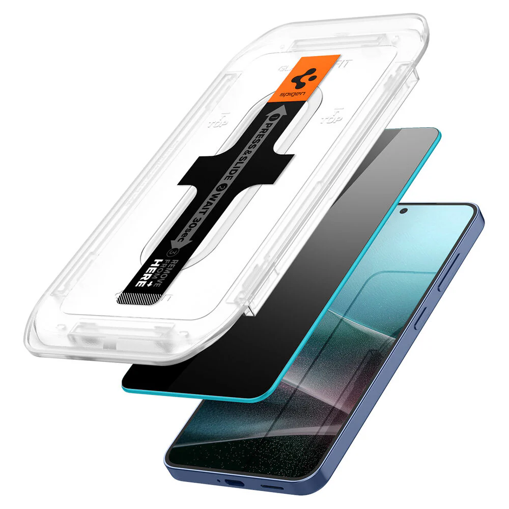Spigen Samsung Galaxy S25 GLAS.tR EZ Fit HD Privacy 2PCS Screen Protector - Black - Image 3
