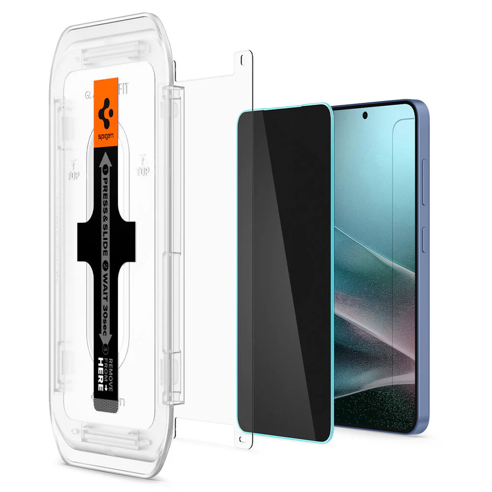 Spigen Samsung Galaxy S25 GLAS.tR EZ Fit HD Privacy 2PCS Screen Protector - Black - Image 5