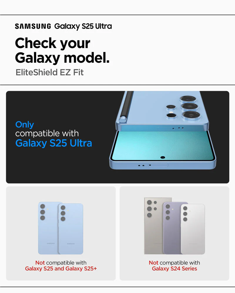 Spigen Samsung Galaxy S25 Ultra EliteShield EZ Fit HD 1PC Screen Protector - Clear - Image 2