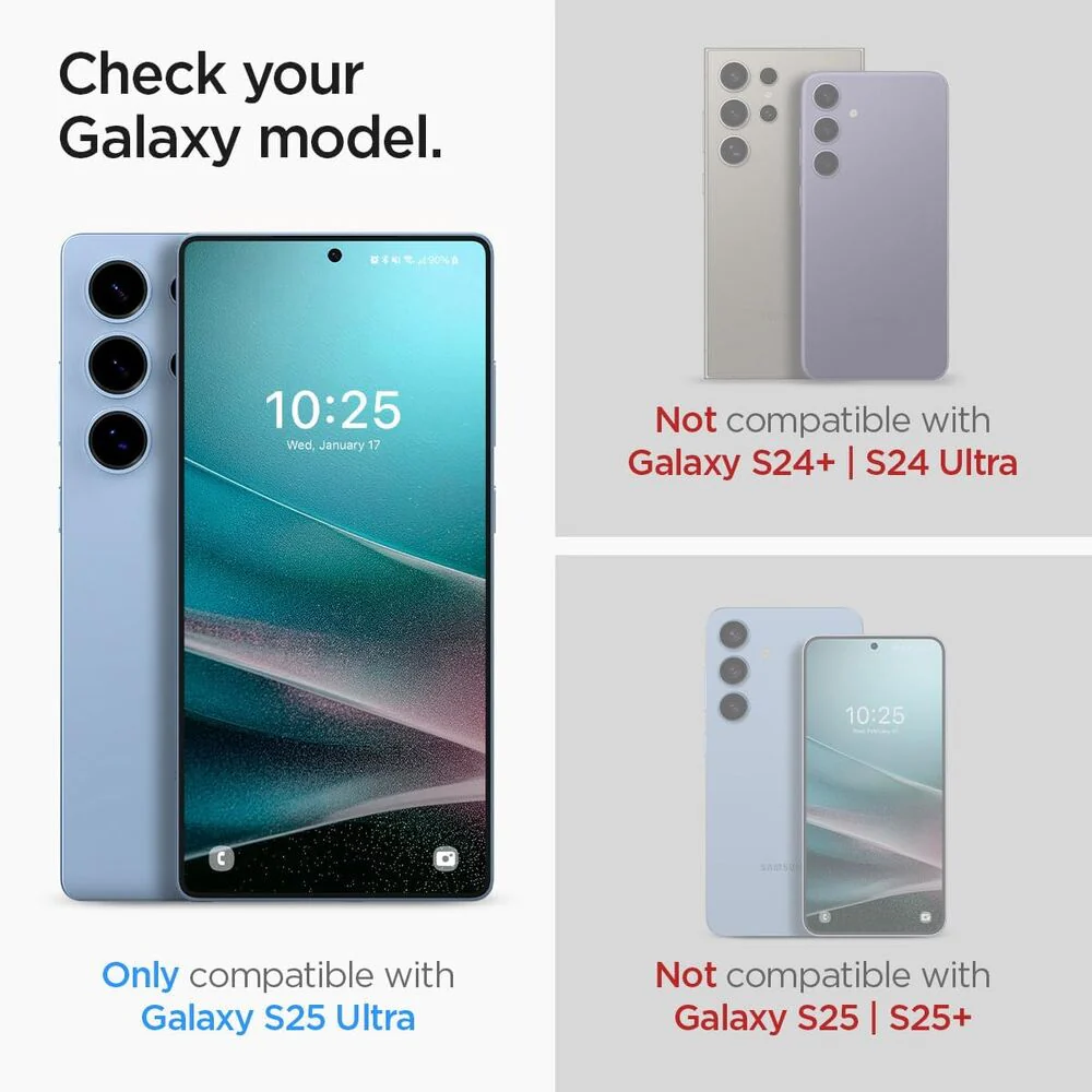 Spigen Samsung Galaxy S25 Ultra EZ Fit GLAS.tR Slim HD 2PCS Glass Screen Protector - Clear - Image 2