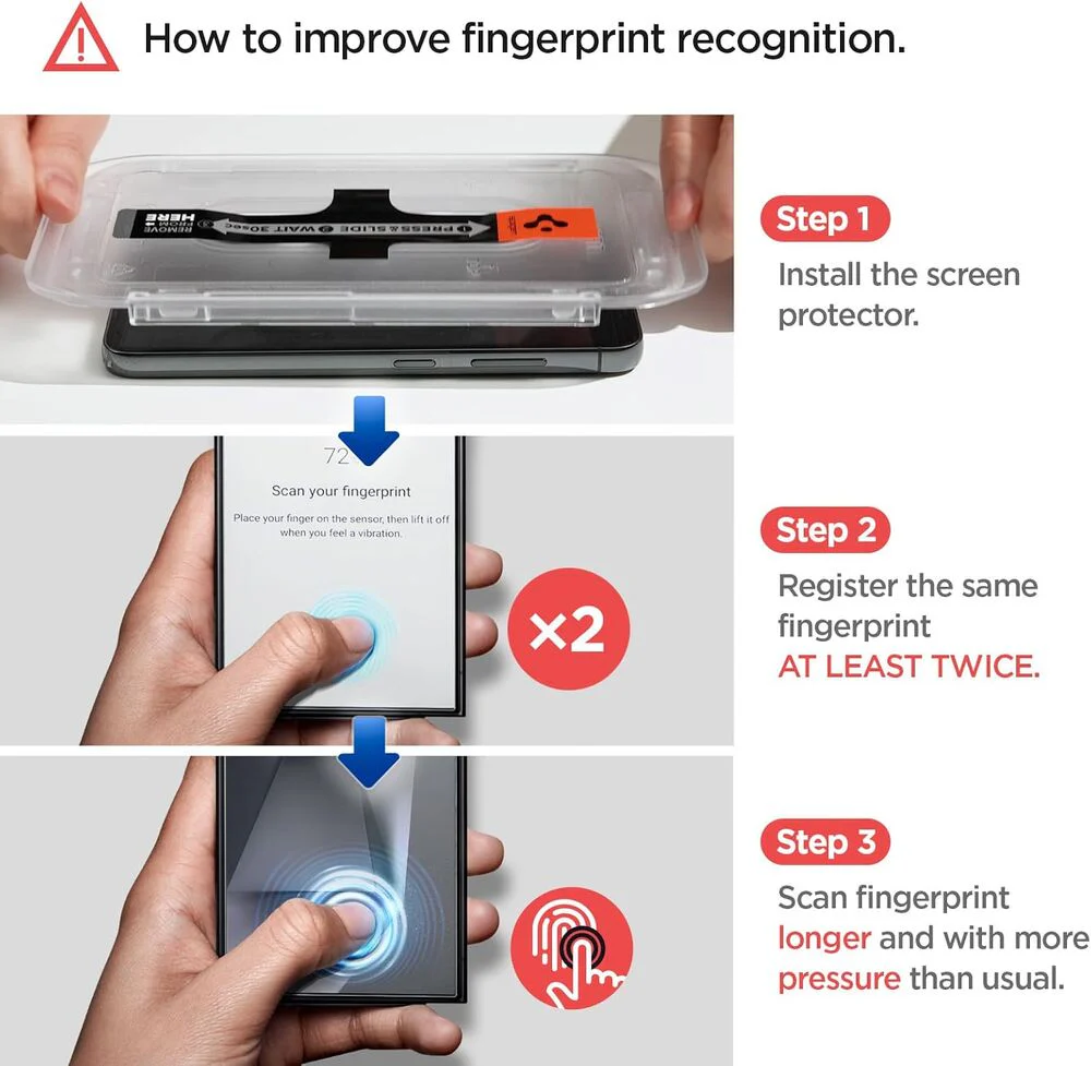 Spigen Samsung Galaxy S25 Ultra EZ Fit GLAS.tR Slim HD 2PCS Glass Screen Protector - Clear - Image 3