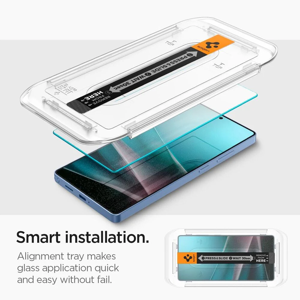 Spigen Samsung Galaxy S25 Ultra EZ Fit GLAS.tR Slim HD 2PCS Glass Screen Protector - Clear - Image 6
