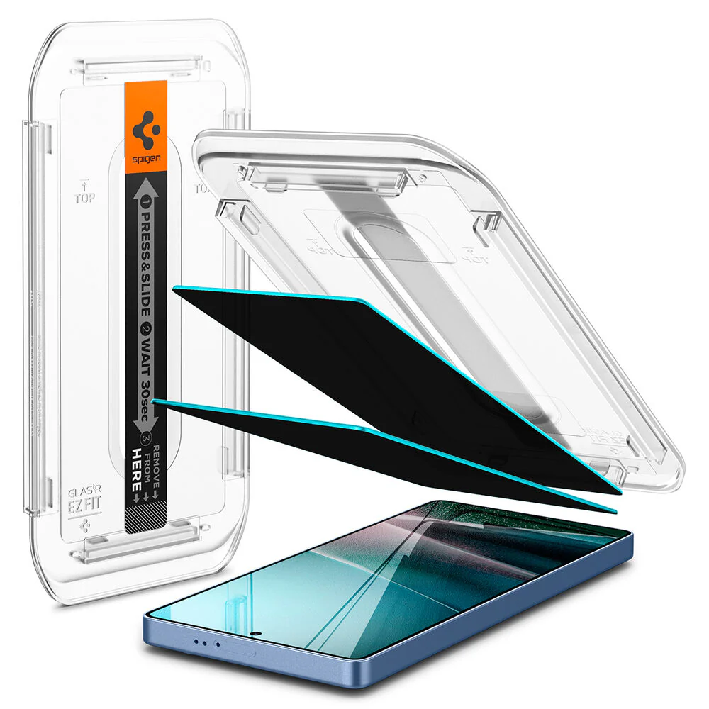 Spigen Samsung Galaxy S25 Ultra GLAS.tR EZ Fit HD Privacy 2PCS Screen Protector - Black - Image 2