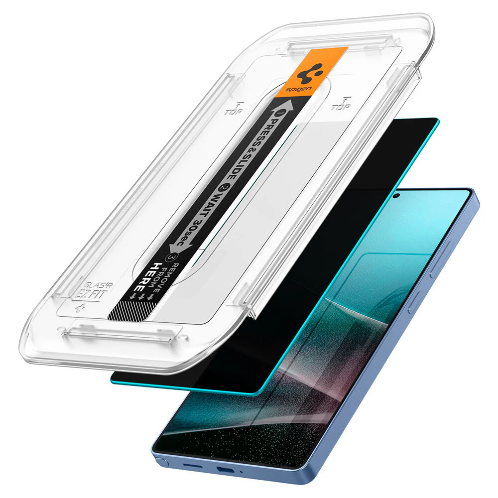Spigen Samsung Galaxy S25 Ultra GLAS.tR EZ Fit HD Privacy 2PCS Screen Protector - Black - Image 5