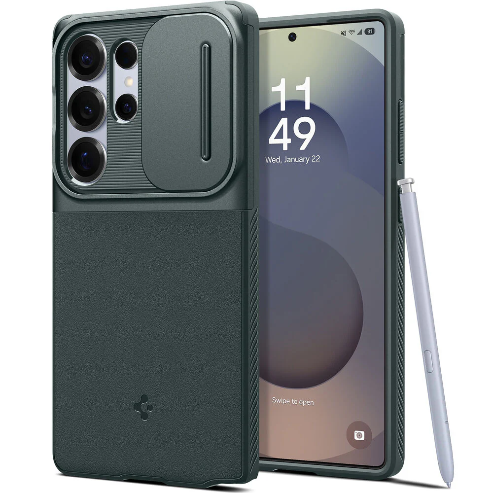 Spigen Samsung Galaxy S25 Ultra Optik Armor Case (Abyss Green) - Image 2