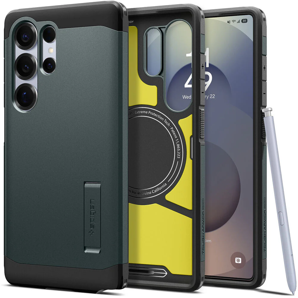 Spigen Samsung Galaxy S25 Ultra Tough Armor MagFit Case (Abyss Green) - Image 2