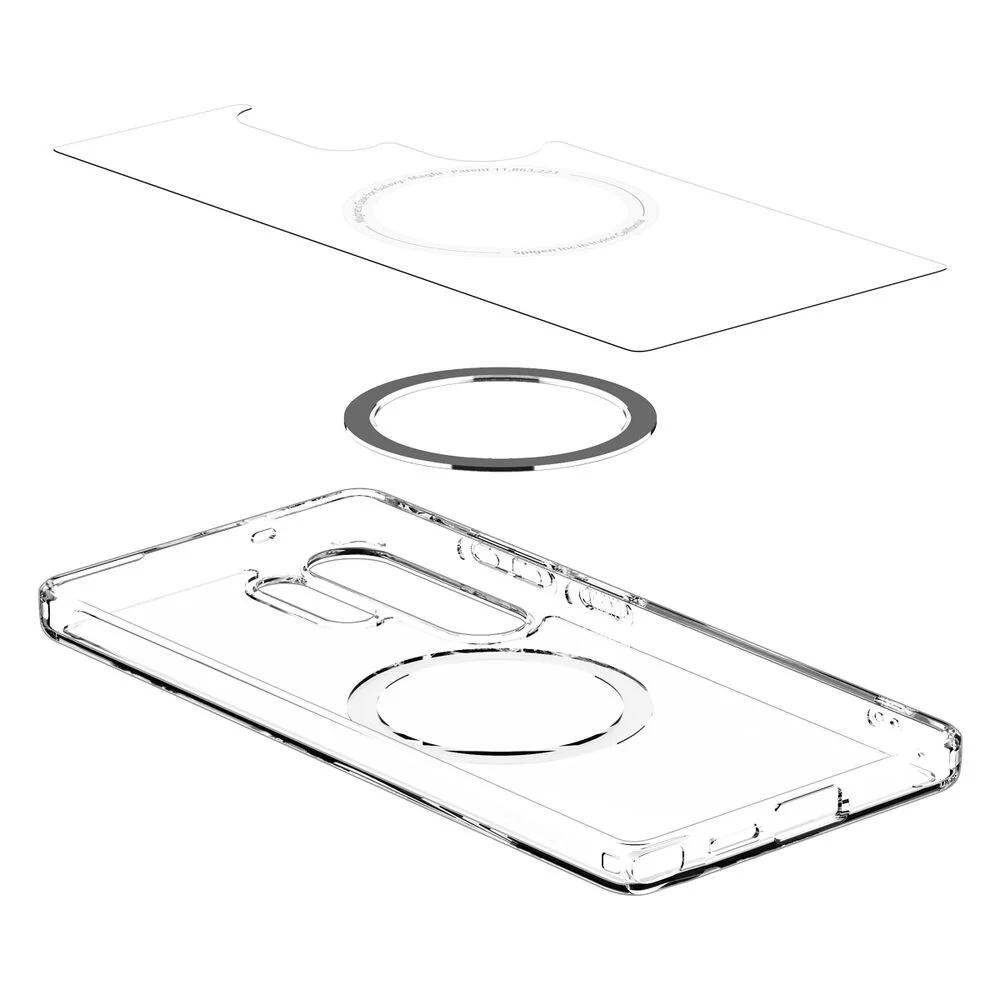 Spigen Samsung Galaxy S25 Ultra Ultra Hybrid (MagFit) Case - Clear Case / White Ring - Image 5