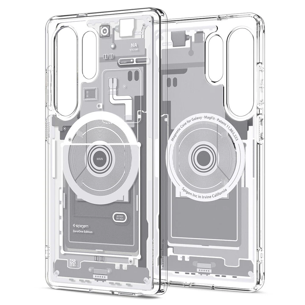 Spigen Samsung Galaxy S25 Ultra Ultra Hybrid (MagFit) Zero One Case - Zero One White - Image 2