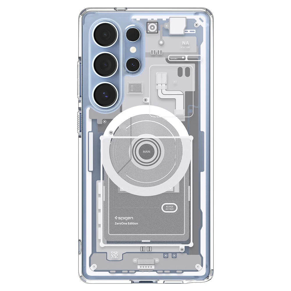 Spigen Samsung Galaxy S25 Ultra Ultra Hybrid (MagFit) Zero One Case - Zero One White - Image 3
