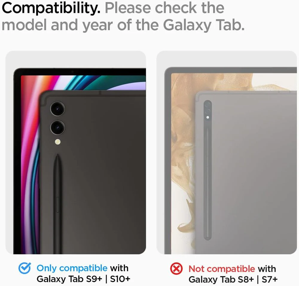 Spigen Samsung Galaxy Tab S9 Plus 12.4 EZ Fit GLAS.tR Slim 1PC Glass Screen Protector - Clear - Image 2