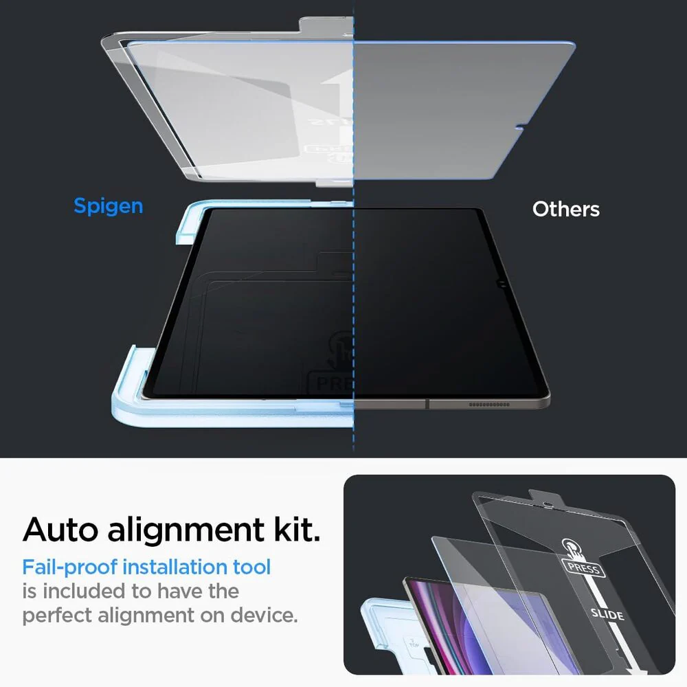 Spigen Samsung Galaxy Tab S9 Ultra 14.6 EZ Fit GLAS.tR Slim 1PC Glass Screen Protector - Clear - Image 2