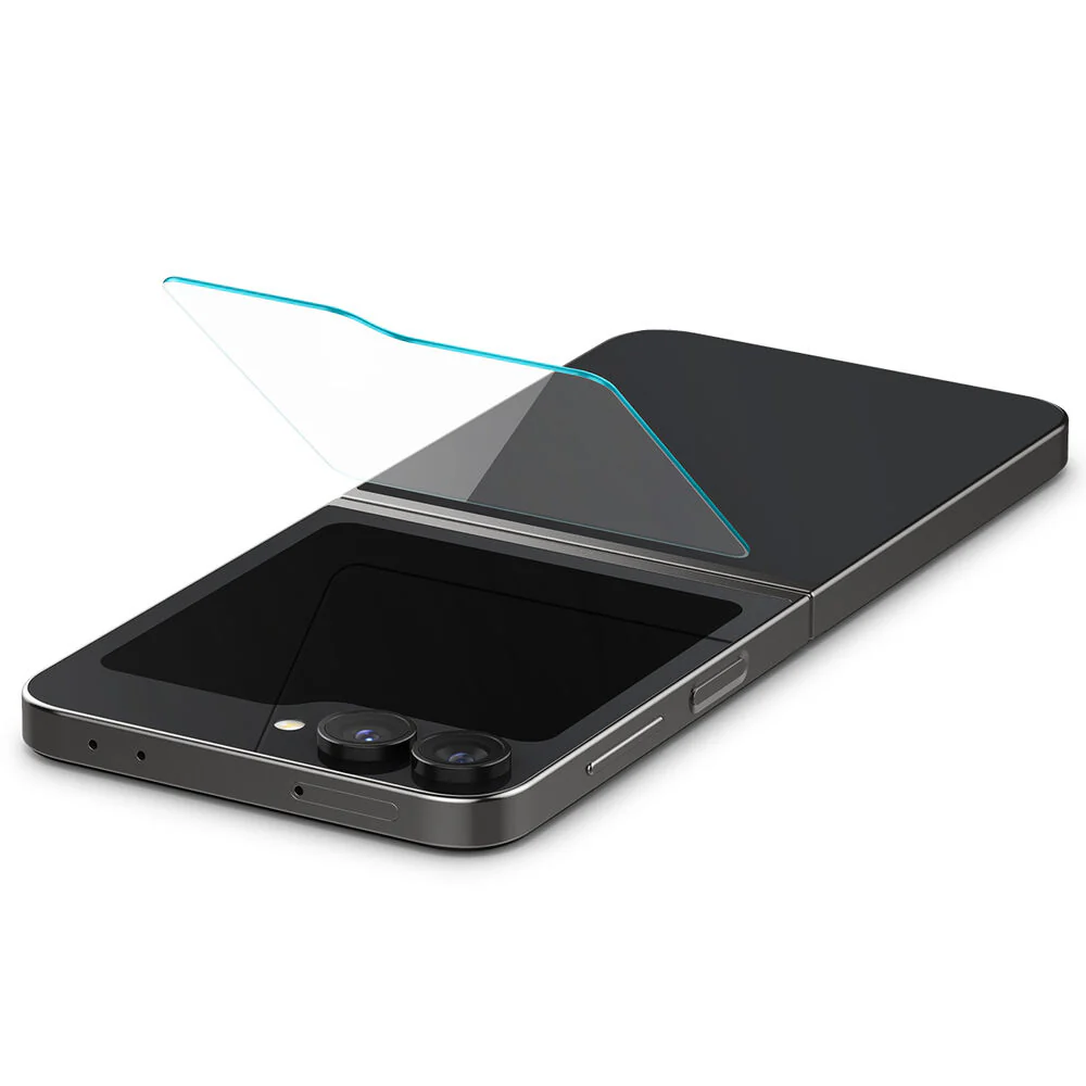 Spigen Samsung Galaxy Z Flip 6 EZ Fit GLAS.tR Slim 2PCS Glass Screen Protector - Clear - Image 6