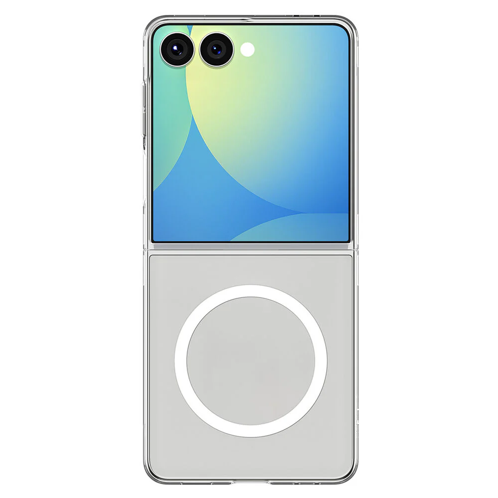 Spigen Samsung Galaxy Z Flip 7 Air Skin (MagFit) Case - Clear Case / White Ring - Image 3