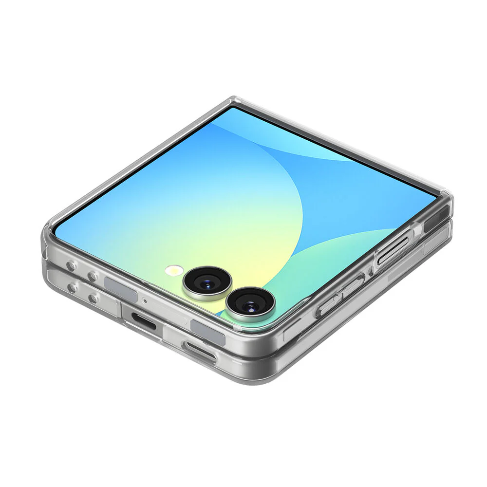 Spigen Samsung Galaxy Z Flip 7 Air Skin (MagFit) Case - Clear Case / White Ring - Image 5
