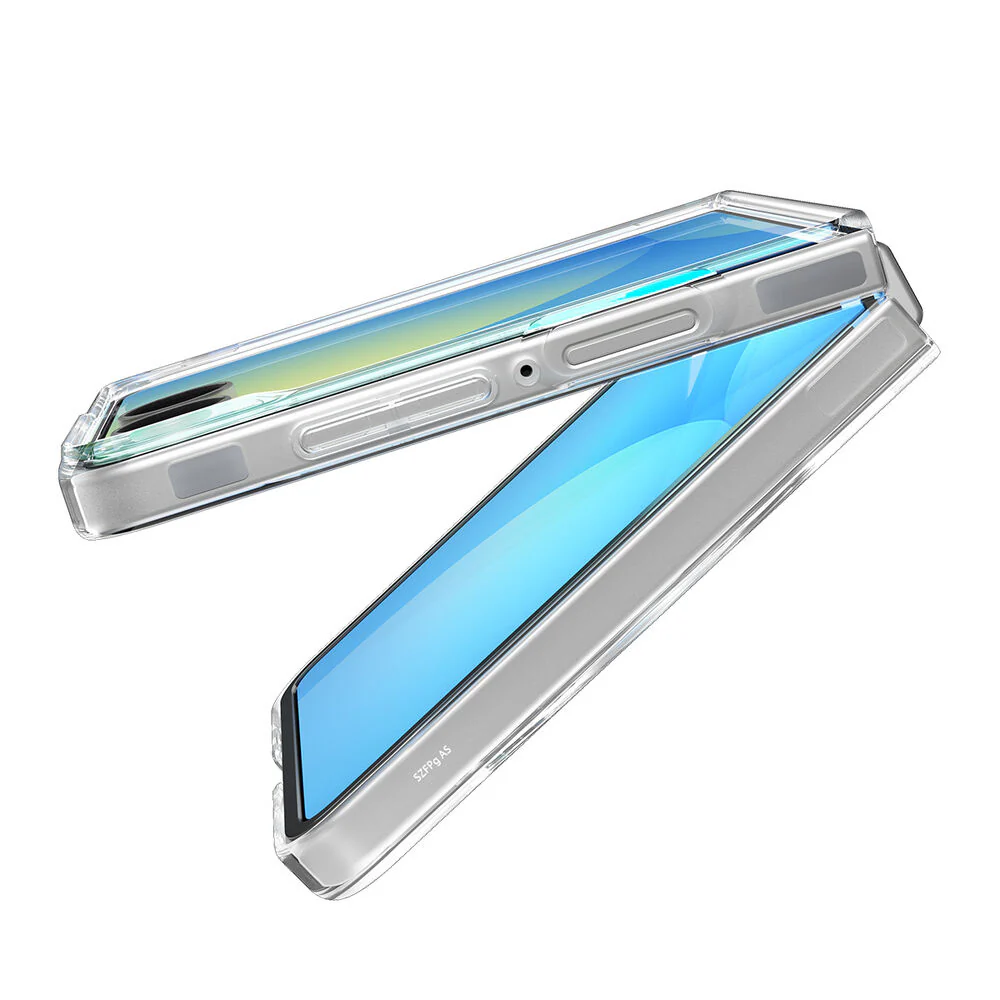 Spigen Samsung Galaxy Z Flip 7 Air Skin (MagFit) Case - Clear Case / White Ring - Image 6