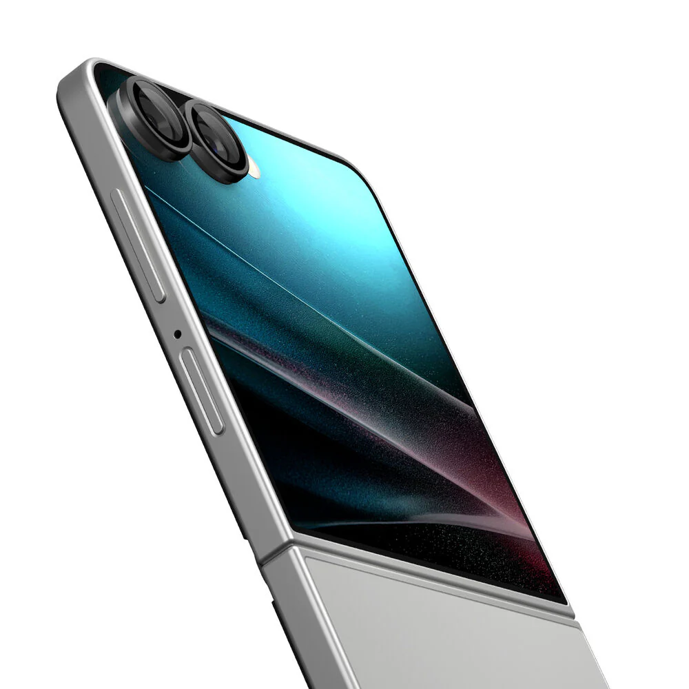Spigen Samsung Galaxy Z Flip 7 GLAS.tR EZ Fit Optik Pro HD 2PCS Glass Screen Protector - Black - Image 3