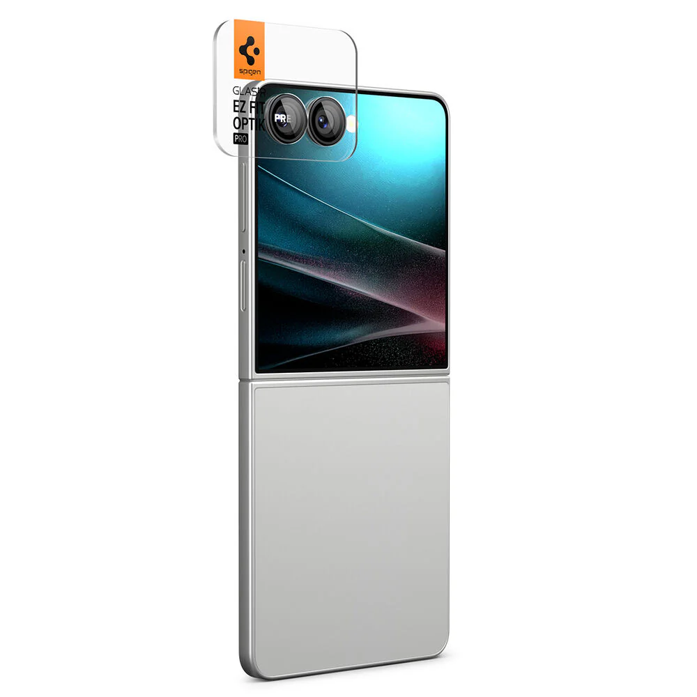 Spigen Samsung Galaxy Z Flip 7 GLAS.tR EZ Fit Optik Pro HD 2PCS Glass Screen Protector - Black - Image 6